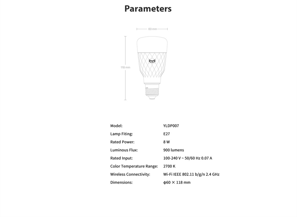 Yeelight Smart Light LED Bulb W3 (Dimmable)