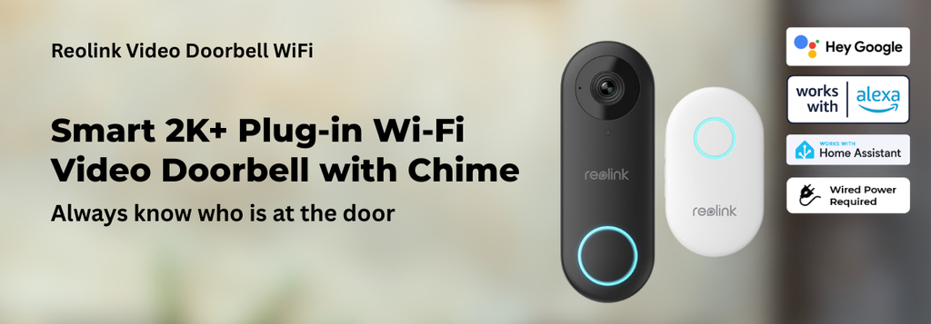Reolink Smart 2K+ Plug-in Wi-Fi Video Doorbell with Chime