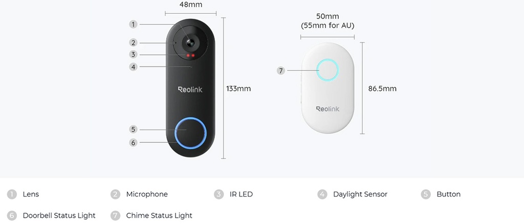 Reolink Smart 2K+ Plug-in Wi-Fi Video Doorbell with Chime
