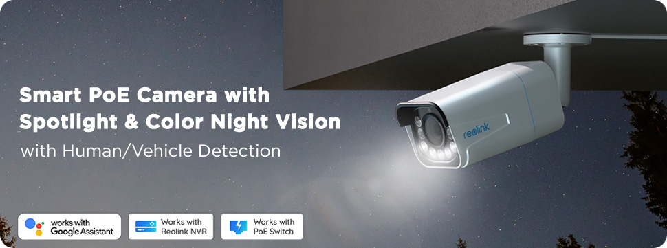 Reolink RLC-811A 4K Smart PoE Camera with Spotlight, Color Night Vision & 5× Zoom
