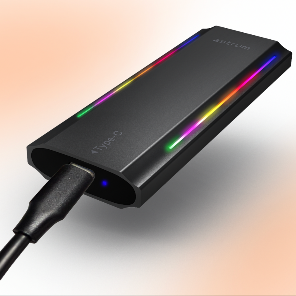 Astrum ENP4310G NVMe M.2 SSD Enclosure – RGB Lighting, 10Gbps USB-C