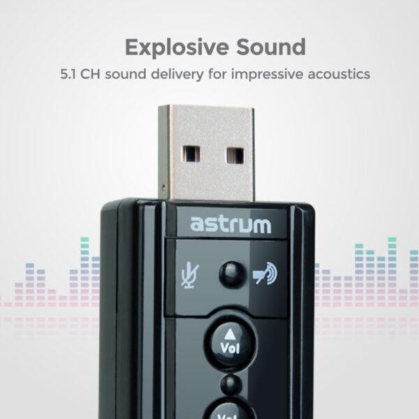 Astrum SC080 7.1CH External USB Sound Card – Virtual Surround Sound Adapter