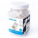 Astrum NT100 RJ45 Crimping Gold-Plated Connectors – 100 Pcs for Cat5e Cables – Transparent Modular Plugs, 24-Month Warranty