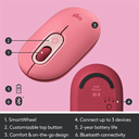 Logitech POP Silent Wireless Mouse Heartbreaker Rose, Bluetooth Multi-Device, Emoji Button, 24 Month Battery 910-006548