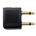 Astrum PA110 Aeroplane Flight Headphone Aux Adapter Dual Jack Male to 3.5mm Female, Gold-Plated, Compact Travel Design