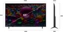 LG 65" UHD AI Smart TV 65UA85006LA, 4K HDR10 Pro, α7 Gen8 Processor, AI Magic Remote, webOS25, 2 Year Warranty