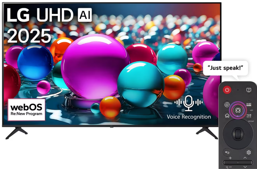 LG 55" UHD AI Smart TV 55UA80006LC, 4K HDR10 Pro, α7 Gen8 Processor, AI Magic Remote, webOS25, 2 Year Warranty