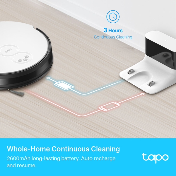 TP-Link Tapo RV10 Robot Vacuum & Mop 2000Pa Suction, Smart Zigzag Navigation, App Control, Auto Charging Product Code: TAPO-RV10