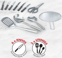 Bennett Read 19 Piece Supreme Strainer Cookware Set Stainless Steel, Tempered Glass Lids, Induction Compatible Product Code: KSC319
