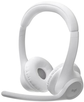 Logitech Zone 300 Wireless Headset White, Bluetooth 5.3, Dual Noise Canceling Mics, 30mm Drivers, USB C Charging Product Code: 981-001407