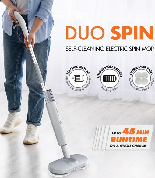 Bennett Read Duo Spin Cordless Mop Dual Action Bucket, LED Light, Rechargeable Battery Product Code: HVC702