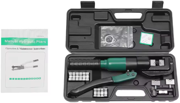 Solarix Hydraulic Crimper Tool Plier 6 Ton Force, 16 Moulds, Ergonomic Handle, Carry Case Product Code: SOLTYQK70GRN