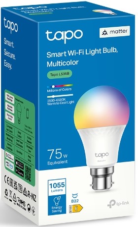TP-Link Tapo L535B Multicolor Smart WiFi Bulb 1055 Lumens, Matter Certified, Voice Control, Energy Monitoring Product Code: TAPO-L535B