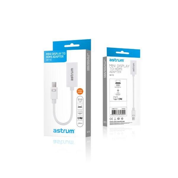 Astrum DA110 Mini DisplayPort to HDMI Adapter Thunderbolt 2 Compatible, Full HD 1080p, Gold Plated Connectors SKU: A38011-Q