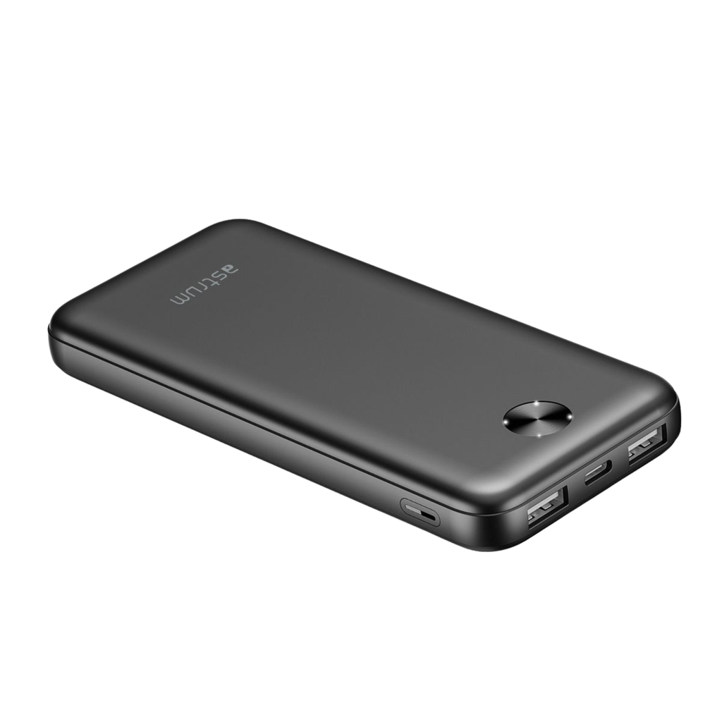 Astrum PB115 Slim Power Bank 10000mAh, Dual USB-A 2.1A Fast Charging, USB-C Input, LED Indicator SKU: A91611-B