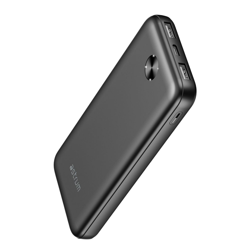 Astrum PB115 Slim Power Bank 10000mAh, Dual USB-A 2.1A Fast Charging, USB-C Input, LED Indicator SKU: A91611-B