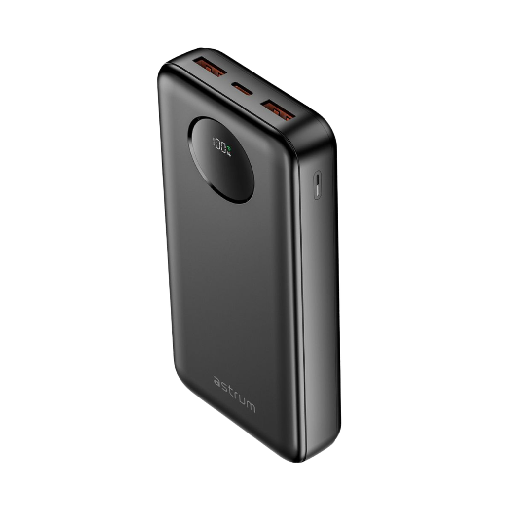 Astrum PB265 Power Bank 20000mAh, PD20W USB-C + QC3.0 22.5W Dual USB-A, LCD Display, Smart IC SKU: A91626-B
