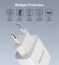 Astrum Pro PD20 Wall Charger 20W USB-C PD Fast Charging, Compact Travel Design White SKU: A92650EW