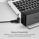 Astrum CL220 65W Laptop Charger for ASUS 19V 3.42A AC Adapter with 4.0 × 1.35mm Pin, Smart IC & Safety Protection Black SKU: A90522-B