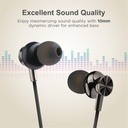 Astrum EB160 Wired Stereo Earphones 10mm Dynamic Driver, In-Line Mic, Electro Painted Finish, Tangle Free Cable Black SKU: A11016-B