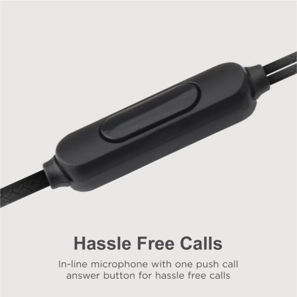 Astrum EB170 Wired Stereo Earphones 10mm Dynamic Driver, In-Line Mic, 45° In-Ear Fit, Tangle Free Cable Black SKU: A11017-B