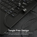 Astrum EB170 Wired Stereo Earphones 10mm Dynamic Driver, In-Line Mic, 45° In-Ear Fit, Tangle Free Cable Black SKU: A11017-B