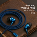 Astrum EB250 Wired Stereo Earphones 10mm Dynamic Driver, In Line Mic, Electro Painted Finish, Noise Isolating Fit Blue SKU: A11025-C