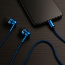 Astrum EB250 Wired Stereo Earphones 10mm Dynamic Driver, In Line Mic, Electro Painted Finish, Noise Isolating Fit Blue SKU: A11025-C