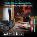 Astrum HG100 Wired Gaming Headset 50mm Drivers, Boom Mic, Dual 3.5mm AUX, USB LED Lighting, Adjustable Fit Black SKU: A12110-B