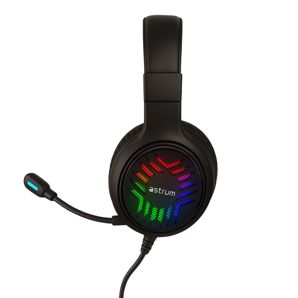 Astrum HG200 USB Gaming Headset 7.1 Virtual Surround Sound, RGB LED, Boom Mic, Volume Control Black SKU: A12120-B