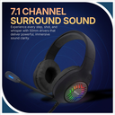 Astrum HG200 USB Gaming Headset 7.1 Virtual Surround Sound, RGB LED, Boom Mic, Volume Control Black SKU: A12120-B