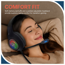 Astrum HG200 USB Gaming Headset 7.1 Virtual Surround Sound, RGB LED, Boom Mic, Volume Control Black SKU: A12120-B