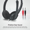 Astrum HS240 On Ear Wired Headset 40mm Drivers, Boom Mic, Dual 3.5mm AUX, Lightweight Design Black SKU: A12024-B