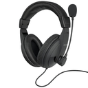 Astrum HS220 Over Ear Wired Headset 30mm Drivers, Rotating Noise Canceling Mic, In Line Volume Control Black SKU: A12022-B