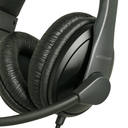 Astrum HS220 Over Ear Wired Headset 30mm Drivers, Rotating Noise Canceling Mic, In Line Volume Control Black SKU: A12022-B