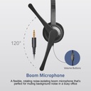 Astrum HS600 Over Ear Wired Headset 40mm Drivers, Boom Mic, Single 3.5mm AUX, Lightweight Design Black SKU: A12060-B