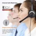 Astrum HS600 Over Ear Wired Headset 40mm Drivers, Boom Mic, Single 3.5mm AUX, Lightweight Design Black SKU: A12060-B