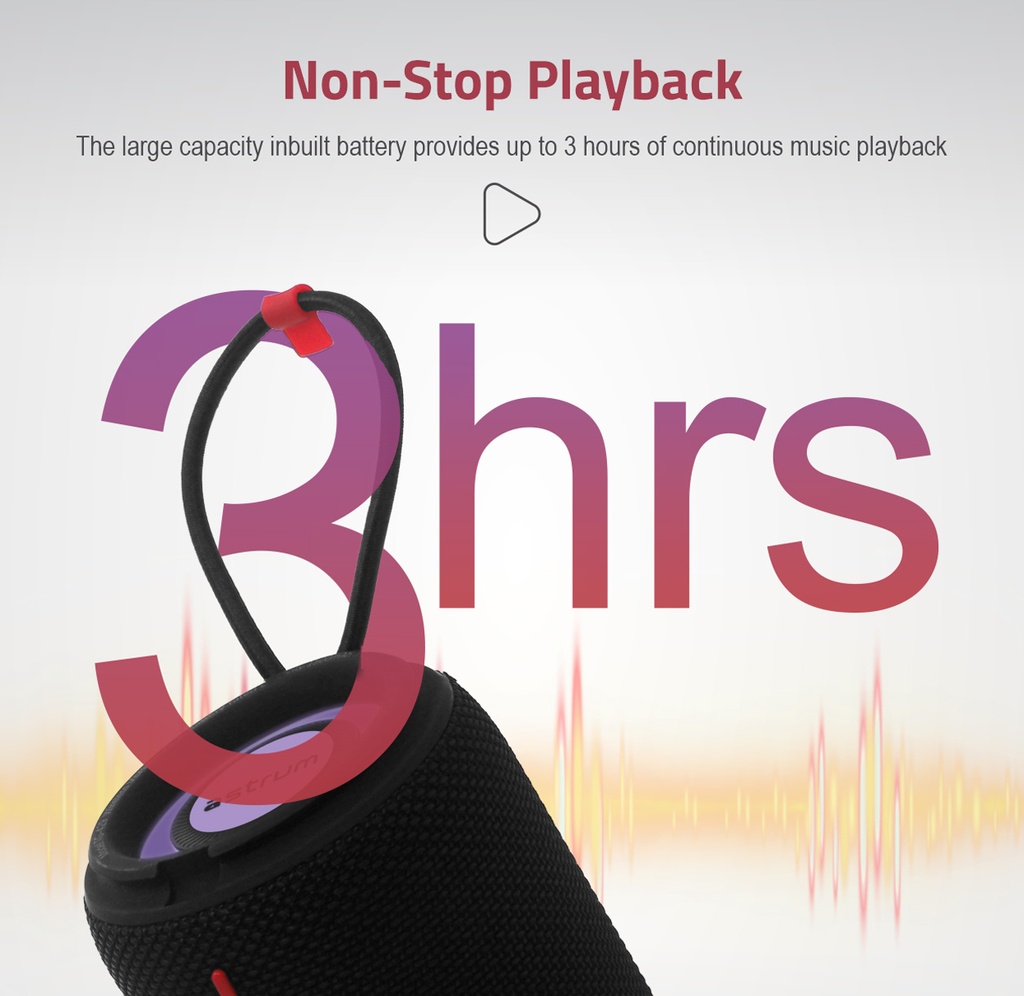 Astrum SP110 Portable Bluetooth Speaker 10W RMS, BT5.3, TWS Stereo, TF/USB/FM/AUX, RGB Light, IPX5 Black SKU: A14511-N