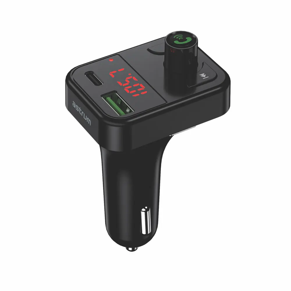 Astrum FM310 Wireless FM Transmitter Bluetooth, USB-A & USB-C Fast Charging, TF Card, LED Display SKU: A70531-B