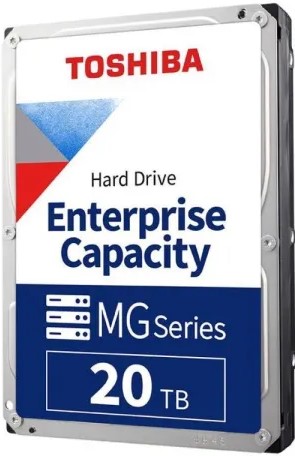 Toshiba Enterprise 20TB 3.5" SATA Hard Disk Drive 7200RPM, FC-MAMR, Helium Sealed, 24/7 Operation SKU: HDEB00SGEA51F