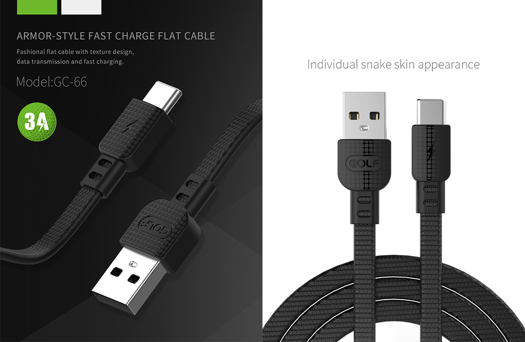 🔌 GOLF Armor Fast Flat Micro Cable – Durable, High-Speed Charging