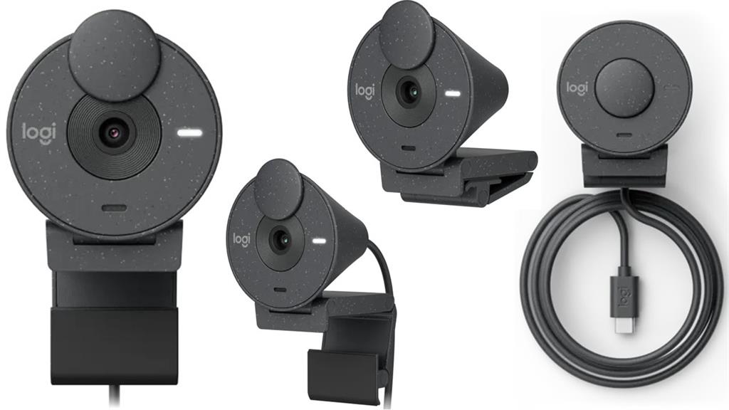 Logitech BRIO 300 Webcam Full HD 1080p with Auto Light Correction & Noise Reducing Mic