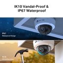 TP-Link VIGI C240 4MP Dome Camera, Full Color Night Vision, Smart Detection, IK10 Vandal Proof