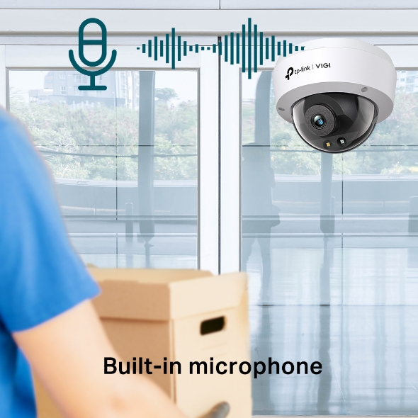 TP-Link VIGI C240 4MP Dome Camera, Full Color Night Vision, Smart Detection, IK10 Vandal Proof