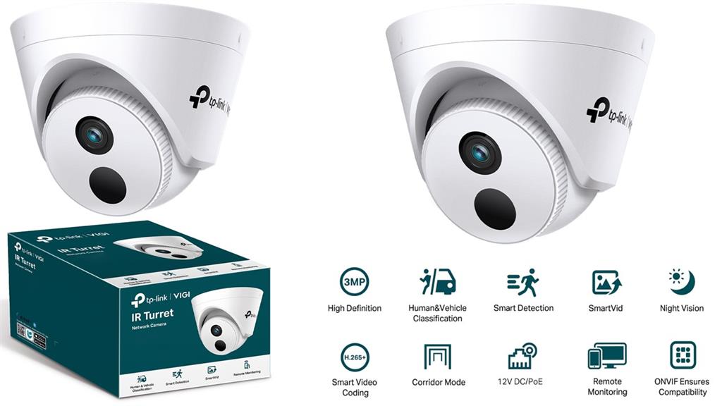 TP-Link VIGI C430I 3MP IR Turret Camera, Smart Detection, WDR, PoE, IP67