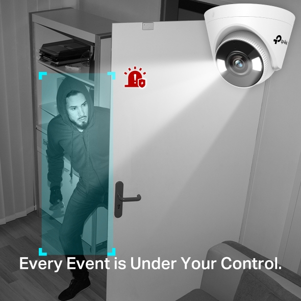 TP-Link VIGI C440 4MP Full Color Turret Camera, Smart Detection, Dual Band Wi-Fi, H.265+