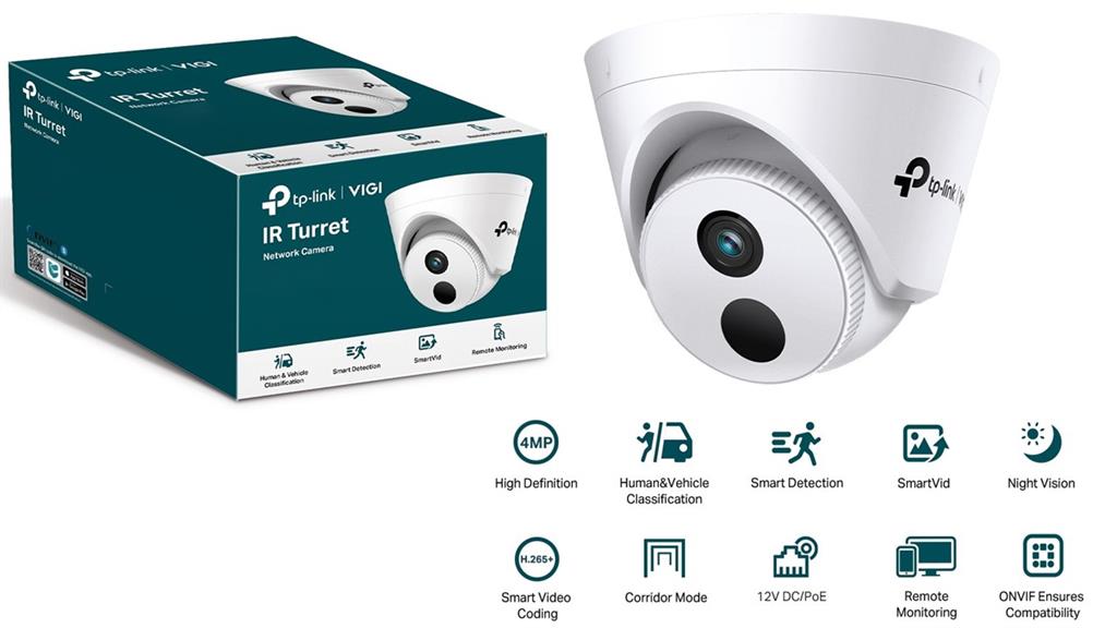 TP-Link VIGI C440I 4MP Full Color Turret Camera, Smart Detection, PoE, H.265+, IP67