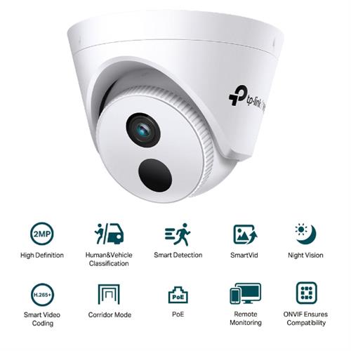 TP-Link VIGI C420I 2MP IR Turret Camera, Smart Detection, Corridor Mode, PoE, IP67