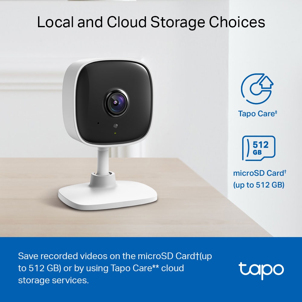 TP-Link Tapo C100 1080p Wi-Fi Security Camera, Night Vision, Motion Alerts, Two-Way Audio