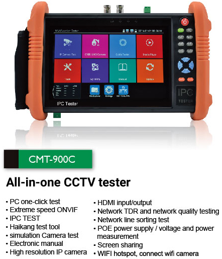 Goldtool CMT-900C All in One CCTV Tester, ONVIF, IPC, Analog & PC Diagnostics